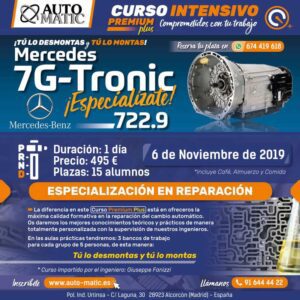 Curso: Especialización en la Reparación Mercedes 7G-Tronic 722.9 Premium Plus (6/11/2019)
